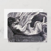  illustratie "Dog Reading Newspaper" Briefkaart (Voorkant / Achterkant)