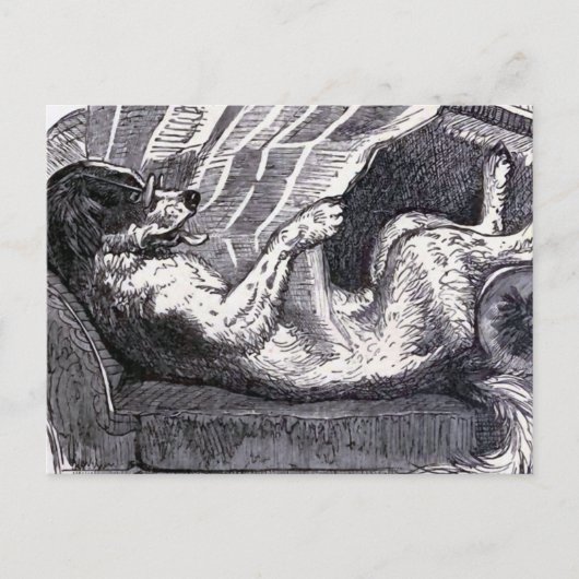  illustratie "Dog Reading Newspaper" Briefkaart (Voorkant)