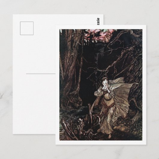  illustratie door Arthur Rackham Undine Briefkaart (Voorkant / Achterkant)