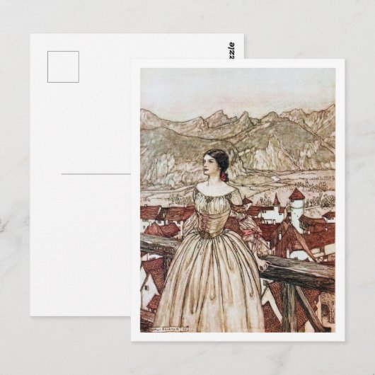  illustratie door Arthur Rackham Undine Briefkaart (Voorkant / Achterkant)