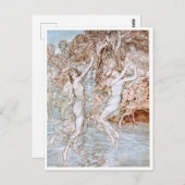  illustratie door Arthur Rackham Water Nymph Briefkaart (Voorkant / Achterkant)