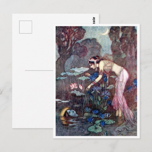 illustratie door Warwick Goble de Lotus Briefkaart (Voorkant / Achterkant)