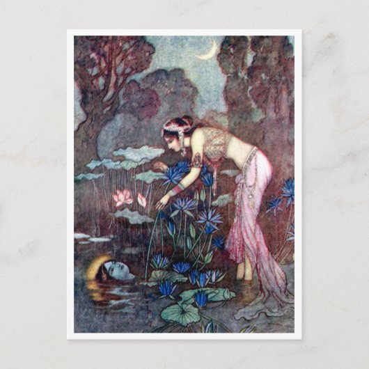 illustratie door Warwick Goble de Lotus Briefkaart (Voorkant)