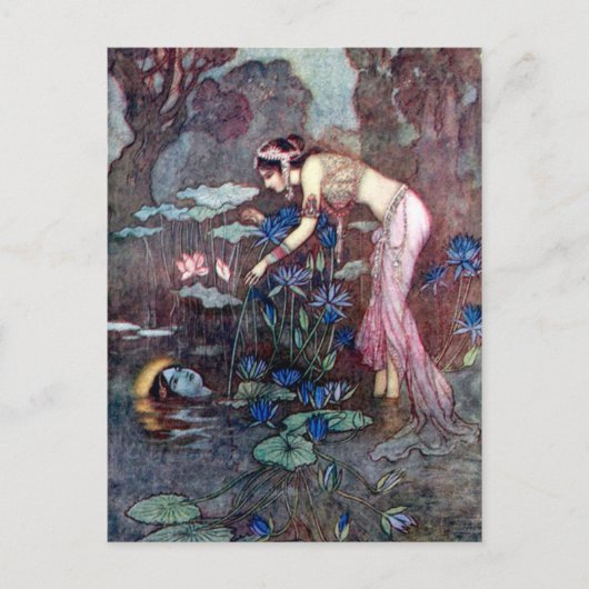  illustratie door Warwick Goble de Lotus Briefkaart (Voorkant)