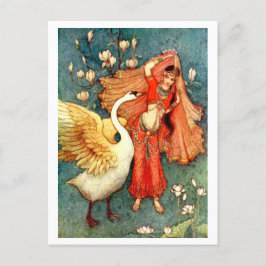 illustratie door Warwick Goble Swan Maiden Briefkaart