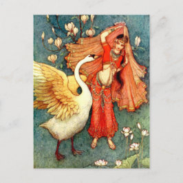 illustratie door Warwick Goble Swan Maiden Briefkaart