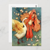  illustratie door Warwick Goble Swan Maiden Briefkaart (Voorkant / Achterkant)