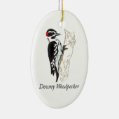 Illustratie Downy Woodpecker Keramisch Ornament (Rechts)