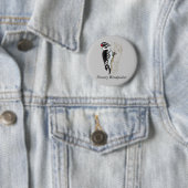 Illustratie Downy Woodpecker Ronde Button 5,7 Cm (In situ)