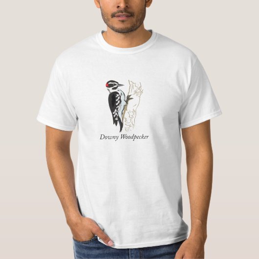 Illustratie Downy Woodpecker T-shirt (Voorkant)