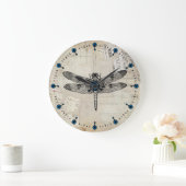 Illustratie  dragonfly grote wandklok (Huis)