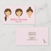 Illustratie drie haarstijlen Meisroze Visitekaartje (Voorkant / Achterkant)