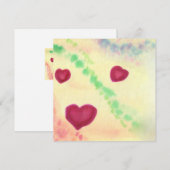 Illustratie drie hartliefdessymbool waterverf feestdagenkaart (Voorkant / Achterkant)