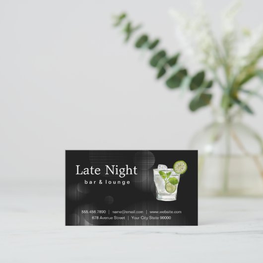 Illustratie Drink cocktail | Bar Lounge Visitekaartje (Staand voorkant)