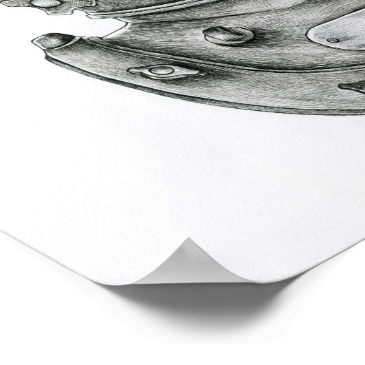 Illustratie duikhelm poster (Hoek)