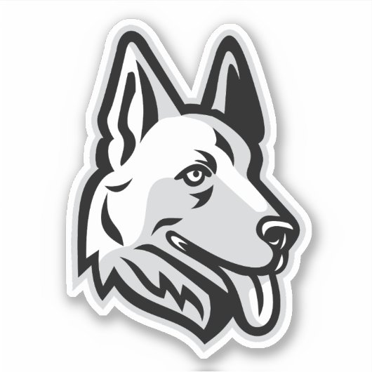 Illustratie Duitse Shepherd Dog Side Face Sticker (Voorkant)