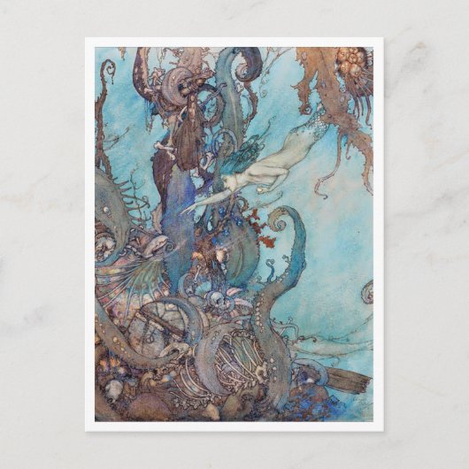  illustratie Edmund Dulac Little Mermaid Briefkaart (Voorkant)