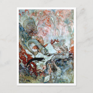  illustratie Edmund Dulac Mermaid King Briefkaart