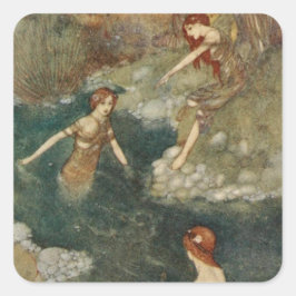 illustratie Edmund Dulac Tempest Vierkante Sticker
