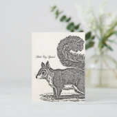 Illustratie  eekhoorn - Eekhoorns van 1800 Briefkaart (Staand voorkant)