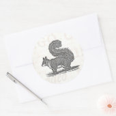 Illustratie eekhoorn - Eekhoorns van 1800 Ronde Sticker (Envelop)