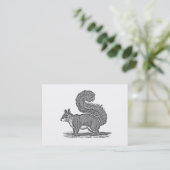 Illustratie  eekhoorn - Eekhoorns van 1800 Visitekaartje (Staand voorkant)