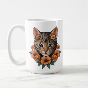 Illustratie Een print van schattige kitten hoofd b Koffiemok