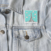 Illustratie Eiffeltoren, knop Vierkante Button 5,1 Cm (In situ)