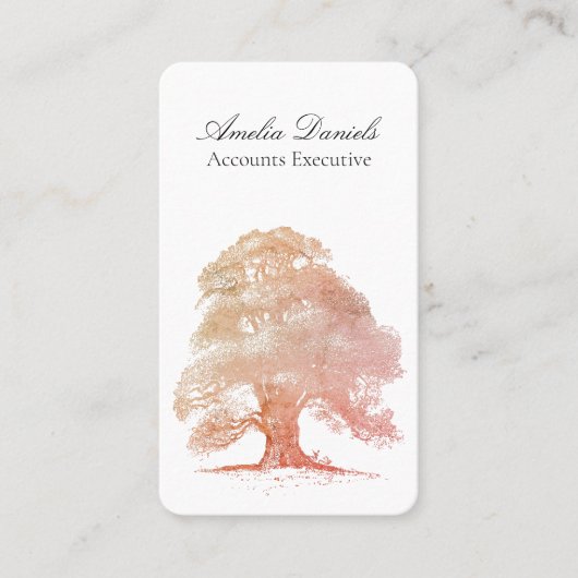 Illustratie eikenboom in het Visitekaartje van Cre (Voorkant)