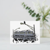 Illustratie: El Train & Crows Briefkaart (Staand voorkant)