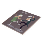 Illustratie Elder Couple Dancing Tegeltje (Zijkant)