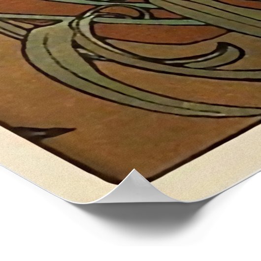 Illustratie Emerald door Alphonse Mucha Poster (Hoek)