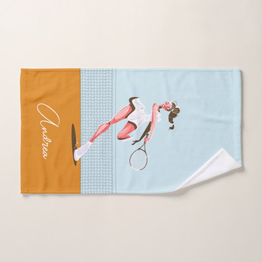 Illustratie en naam van de Cartoon Tennis Player v Handdoek (Handdoek)