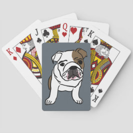 Illustratie Engelse Bulldog Puppy Pet Dogs Speelkaarten