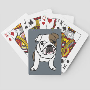 Illustratie Engelse Bulldog Puppy Pet Dogs Speelkaarten