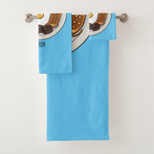 illustratie Engelse ontbijtcartoon Bad Handdoek (Insitu)