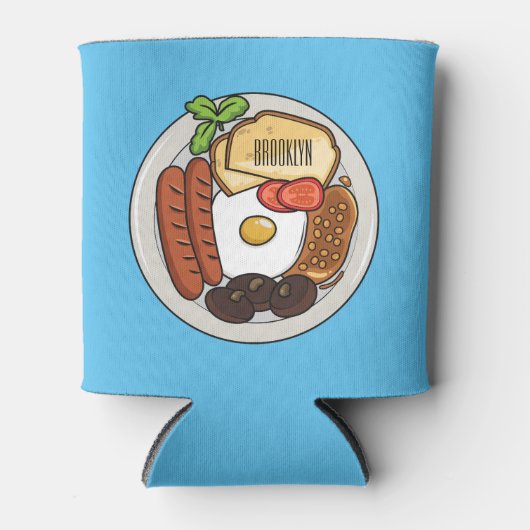 illustratie Engelse ontbijtcartoon Blikjeskoeler (Voorkant)