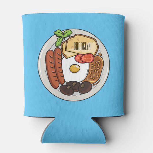 illustratie Engelse ontbijtcartoon Blikjeskoeler (Achterkant)