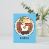 illustratie Engelse ontbijtcartoon Briefkaart (Staand voorkant)