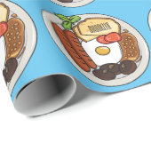 illustratie Engelse ontbijtcartoon Cadeaupapier (Rol Hoek)