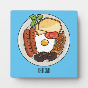 illustratie Engelse ontbijtcartoon Fotoplaat