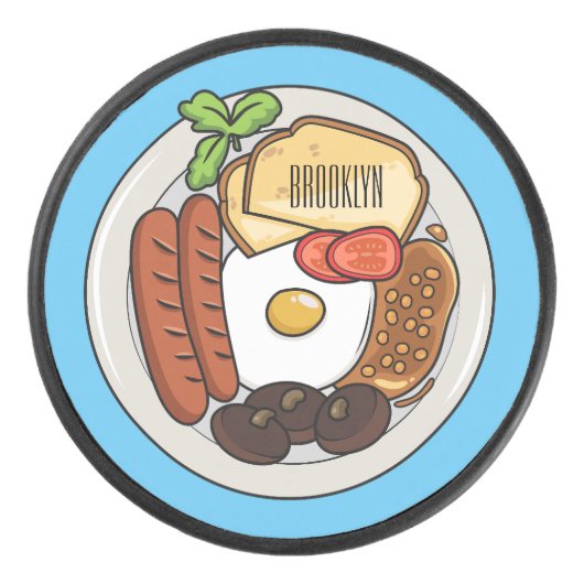 illustratie Engelse ontbijtcartoon Hockey Puck (Voorkant)