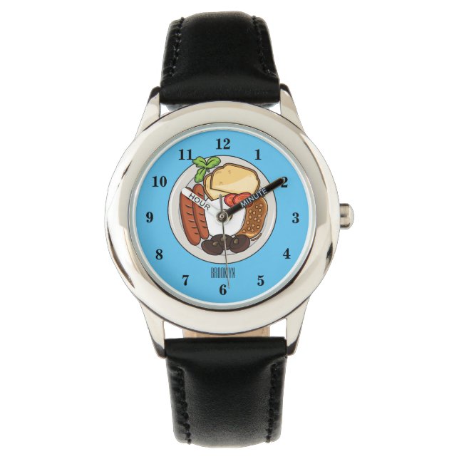 illustratie Engelse ontbijtcartoon Horloge (Voorkant)