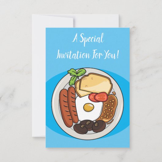 illustratie Engelse ontbijtcartoon Kaart (Achterkant)