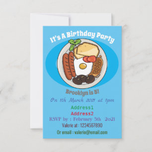 illustratie Engelse ontbijtcartoon Kaart