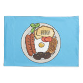 illustratie Engelse ontbijtcartoon Kussensloop (Achterkant)