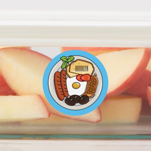 illustratie Engelse ontbijtcartoon Labels (Aangebracht)