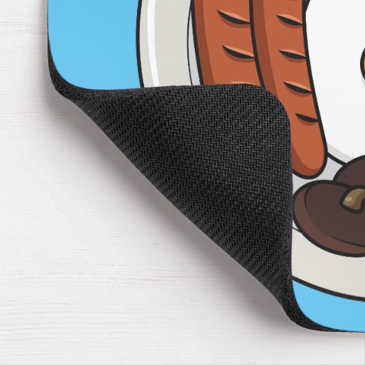 illustratie Engelse ontbijtcartoon Muismat (Hoek)