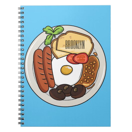 illustratie Engelse ontbijtcartoon Notitieboek (Voorkant)