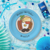 illustratie Engelse ontbijtcartoon Papieren Bordje (Feest)